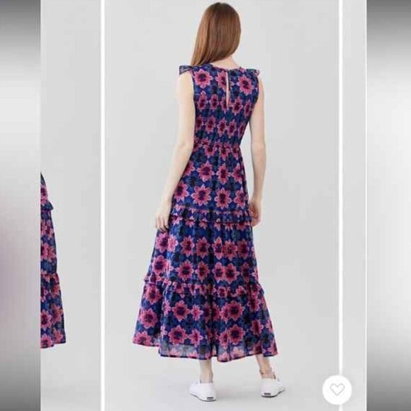 Banjanan Iris Dress in Shibori Clamp Dye Blueprint - Picture 3 of 16